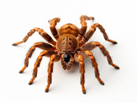 big tarantula close up view on white backgroundの素材