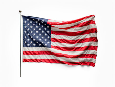 flag of the united states of america white backgroundの素材