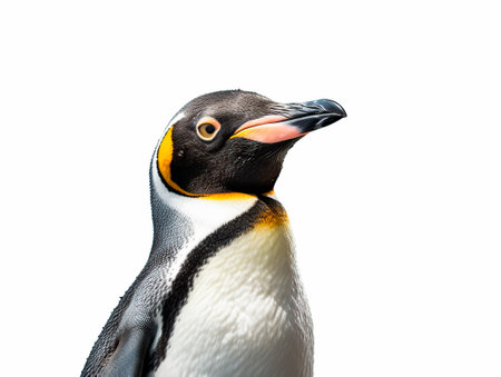 funny penguin on white backgroundの素材