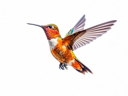 hummingbird on white backgroundの素材