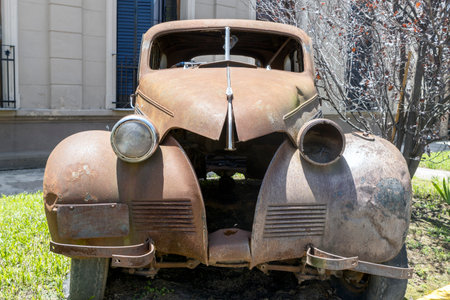 old and forgotten american oldsmobile from 38の写真素材