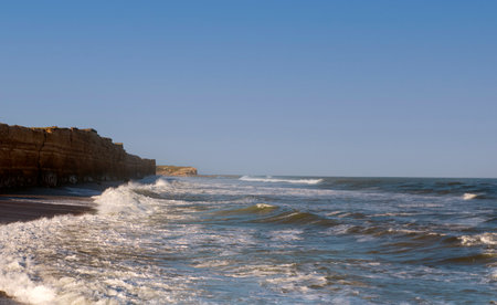 At the beach of Chapadmalal, Mar del Plata, Argentina,の写真素材