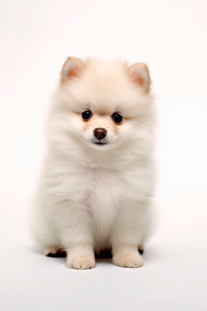 pomeranian puppy studio portraitの素材
