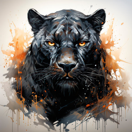 closeup of black panther, animals conceptの素材
