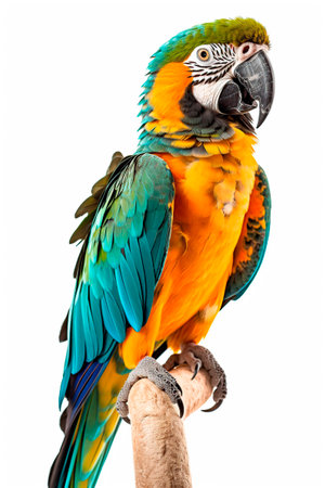 closeup of nice colorful parrotの素材