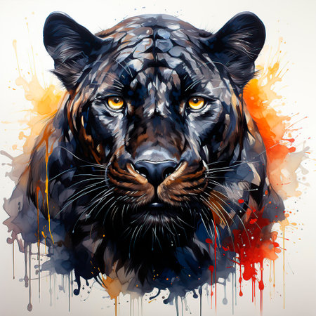 black panther portrait, animals conceptの素材