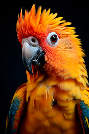 nice colorful parrot seen up closeの素材