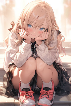 anime girl drawingの素材
