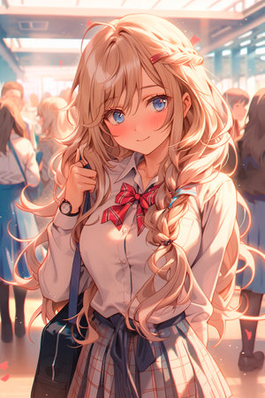 anime girl drawingの素材