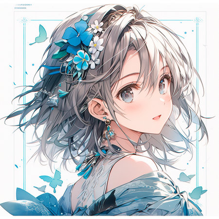 anime girl drawingの素材