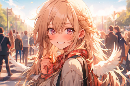 anime girl drawingの素材