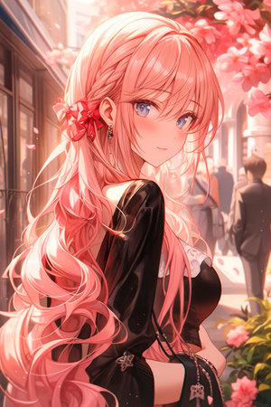 anime girl drawingの素材