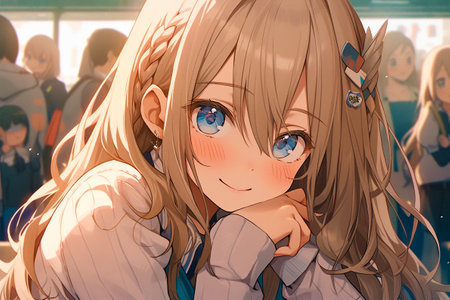 cute anime girlの素材