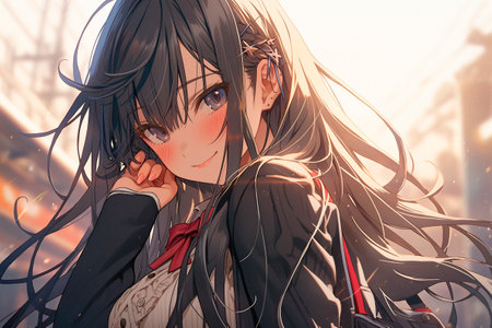 anime girl drawingの素材