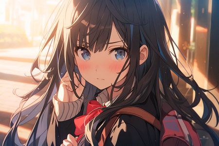 anime girl drawingの素材