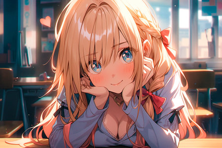 anime girl drawingの素材