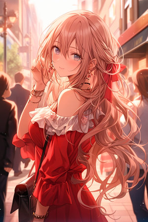anime girl drawingの素材