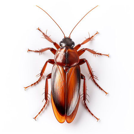 Isolated cockroach on white backgroundの素材