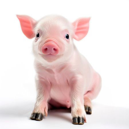 small pink piggy isolated on white backgroundの素材