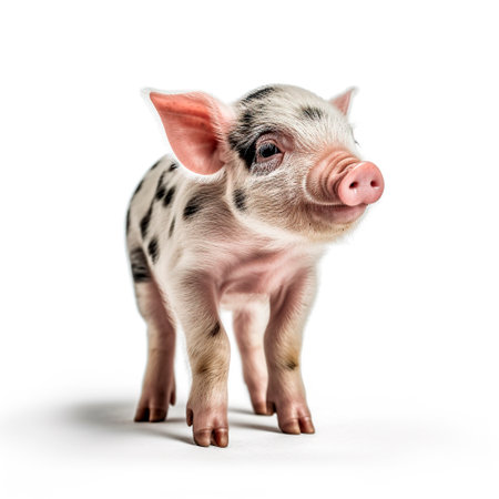 small pink piggy isolated on white backgroundの素材