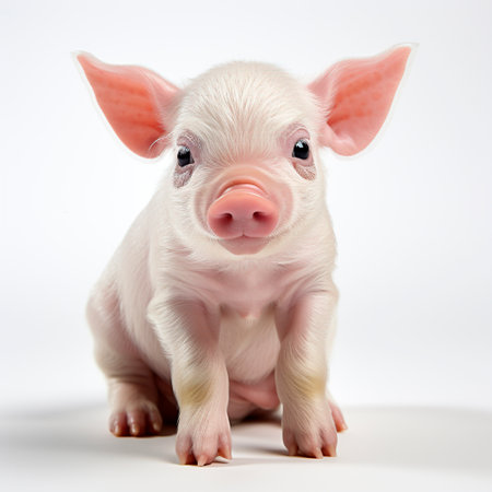 small pink piggy isolated on white backgroundの素材