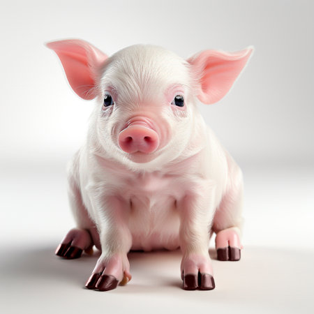small pink piggy isolated on white backgroundの素材