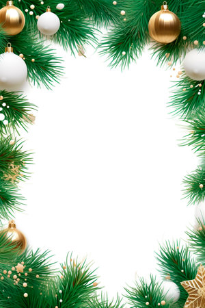 plain background with christmas decoration frameの素材