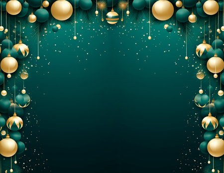 a decorative christmas themed border outside edgesの素材