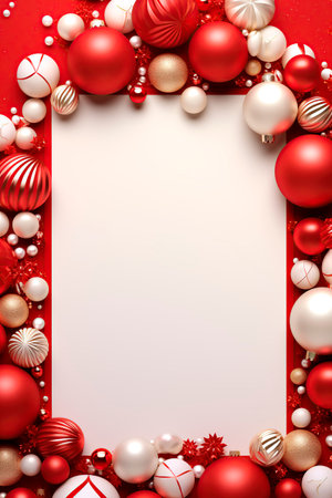 plain background with christmas decoration frameの素材