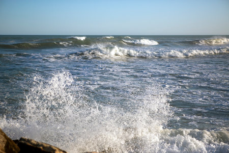close up view of waves near the shore
