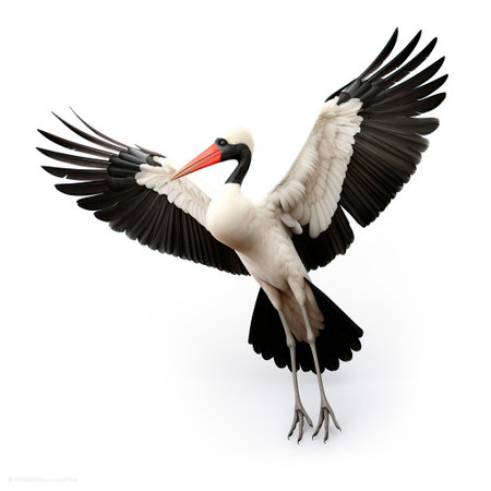 Stork isolated on white backgroundの素材