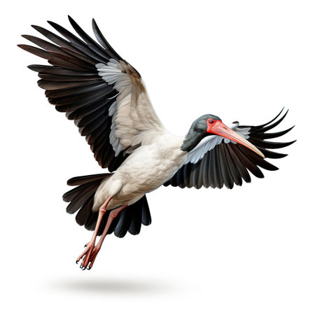 Stork isolated on white backgroundの素材