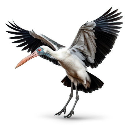Stork on white backgroundの素材