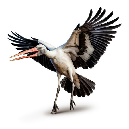 Stork on white backgroundの素材