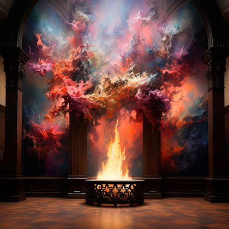 creative surreal painting as wall backgroundの素材