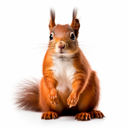 pretty squirrel on white backgroundの素材