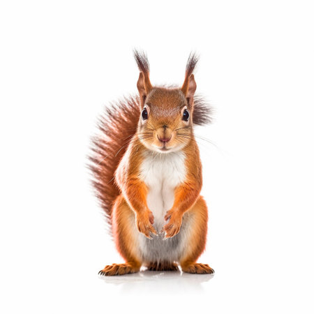pretty squirrel on white backgroundの素材
