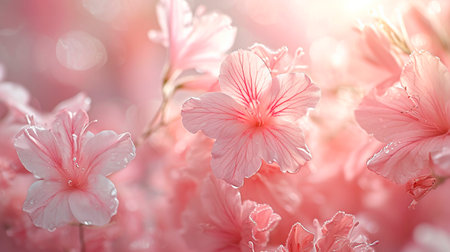 Pink hibiscus flower in soft color and blur style for backgroundの素材