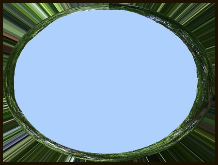 Blue and green oval frameの写真素材