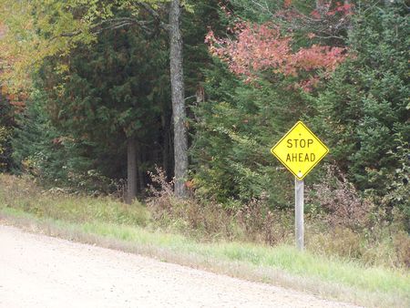 Yellow Road Sign in Wisconsinの写真素材