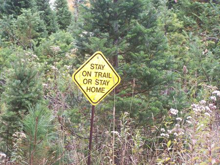 Warning Sign on the trailの写真素材