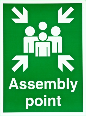 Green fire assembly point signの写真素材