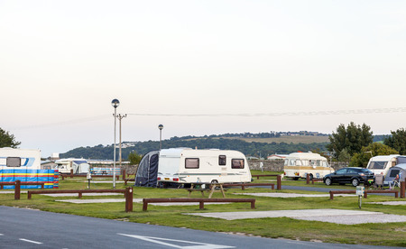 Prestatyn, North Wales, United Kingdom. September 10 2015: Typical British caravan holiday park Wales Clwydのeditorial素材