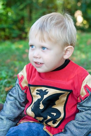 Boy in his halloween costumeの写真素材