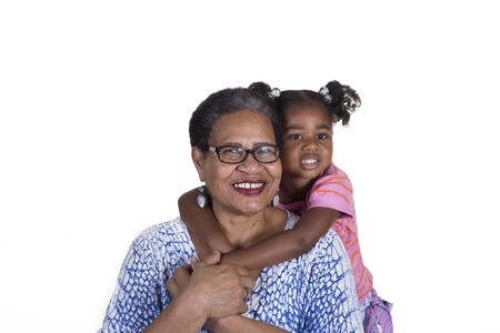 Grandmother and granddaughterの写真素材