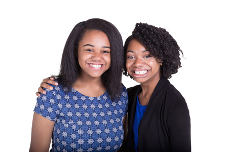 2 teenagers isolated on whiteの写真素材