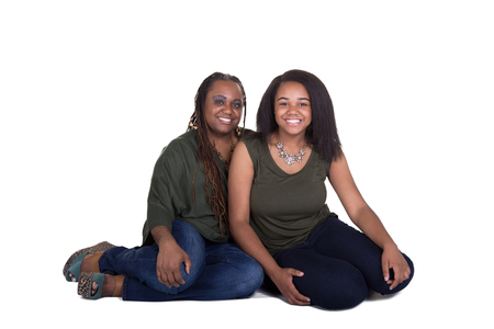 A mother and her teenage daughterの写真素材