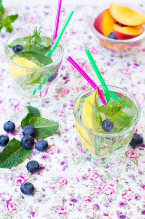 Light tonic with mint and tarragonの写真素材