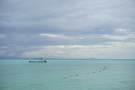 Motorboat in the middle of seaのeditorial素材