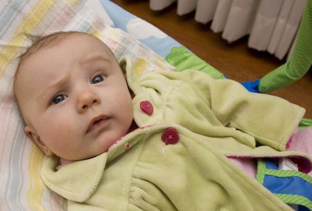 Girl pulling a funny face with a frown